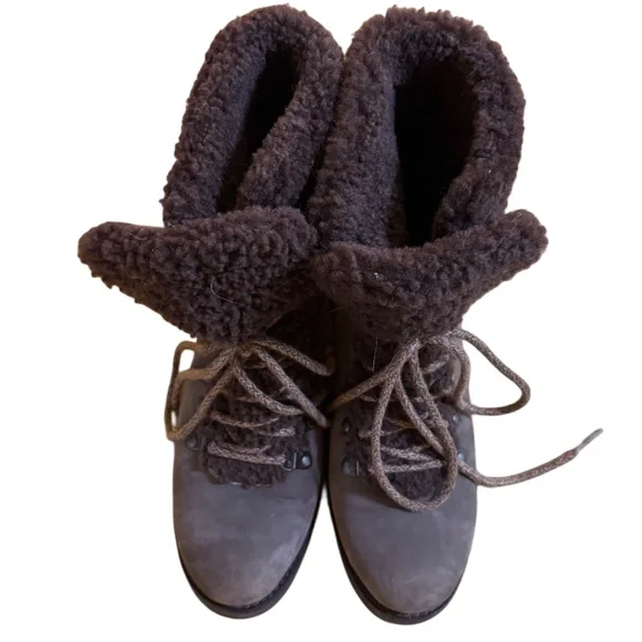 UGG Boots Fraser Stout Shearling Fur, Water-Resistant, Leather, Winter Combat, 7 - Picture 8 of 11